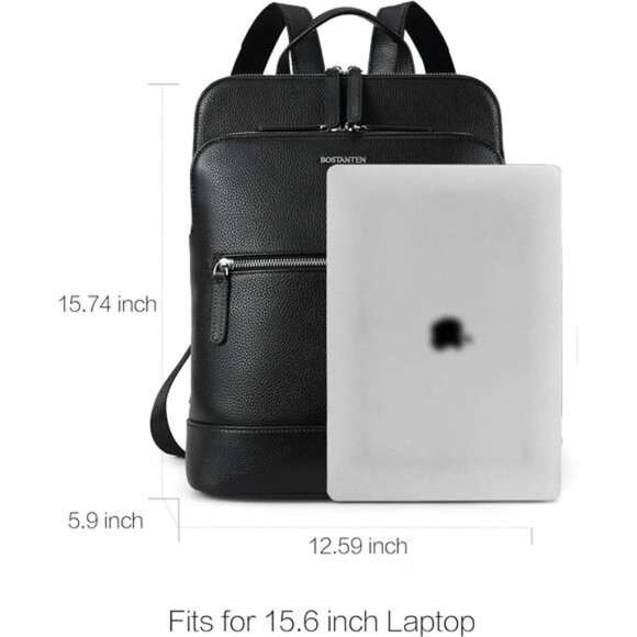 Leather Laptop Backpack for Women 15.6 inch Computer Bag Travel Work Daypack - Picture 4 of 7